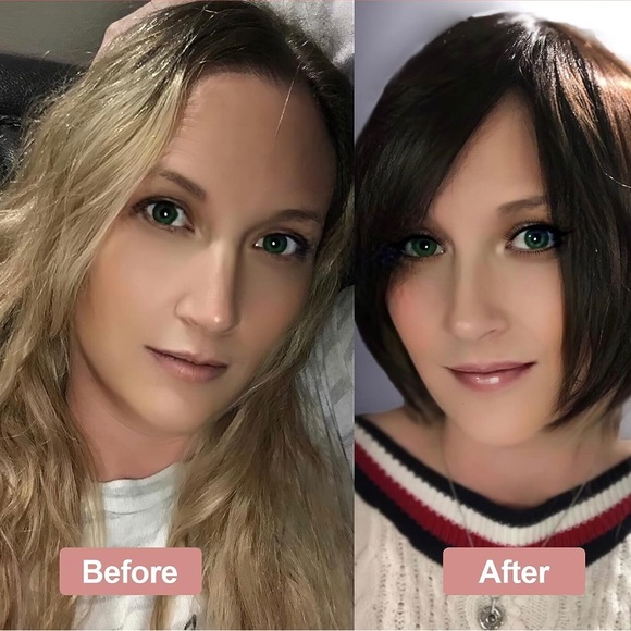 Kaylss Dark Brown/Black Short Pixie Cut - Sweeping Bangs - Synthetic Hair - New - Picture 13 of 15